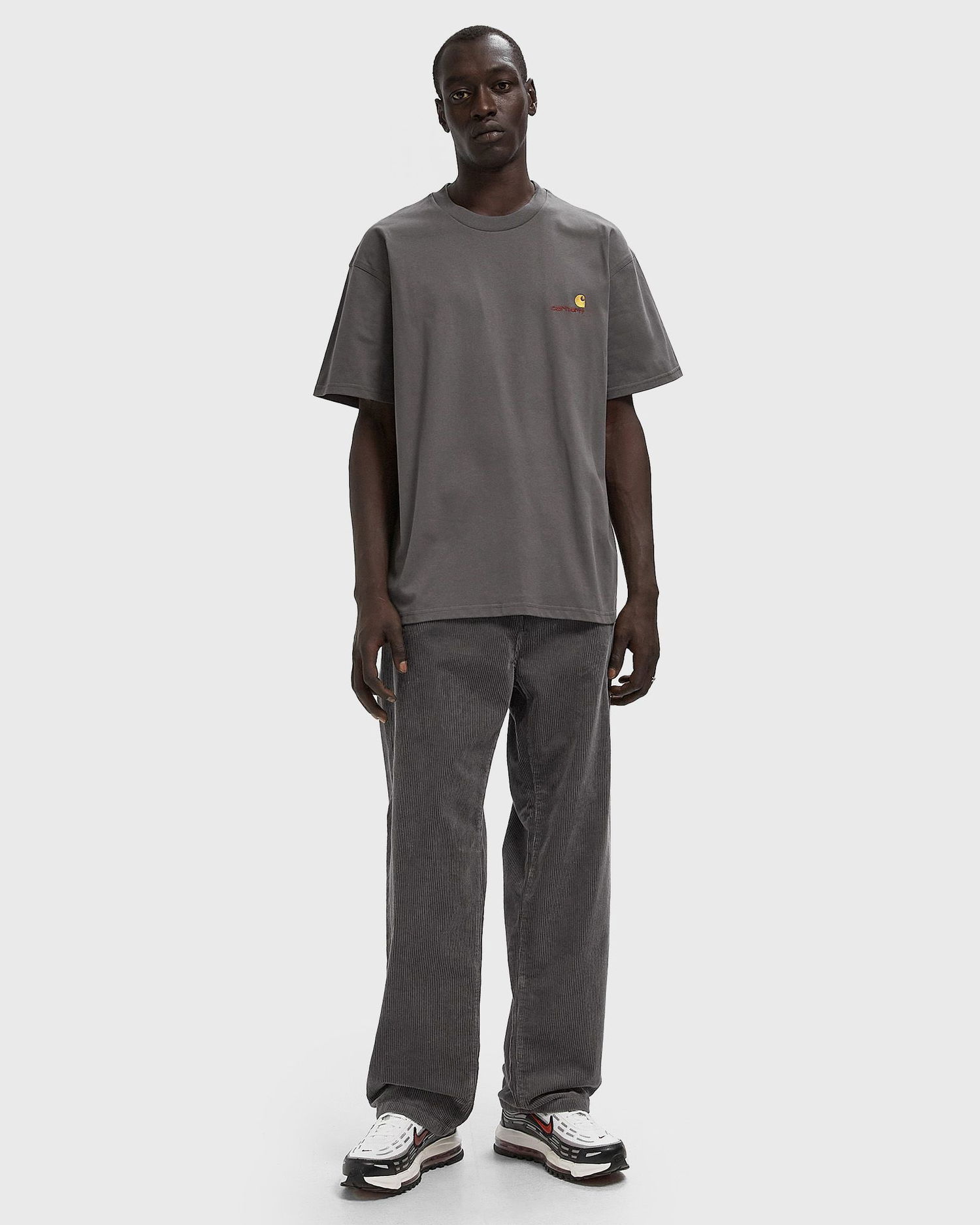Тениска Carhartt WIP American Script T-Shirt Сиво | I029956-33C.XX, 1
