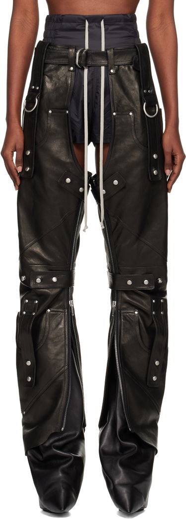 Панталони Rick Owens Concordians Leo Prothmann Edition Chaps Leather Trousers Черно | RO02E4436 LNV, 0