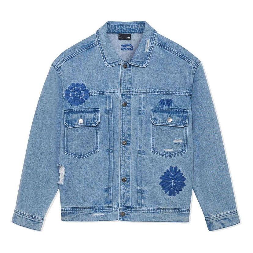 Яке Li-Ning Embroidered Denim Jacket Синьо | AJDS337-1