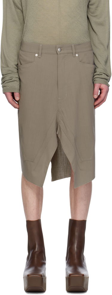 Пола Rick Owens Rick Owens Hollywood Slivered Skirt Зелено | RU01E5345 WLP, 0