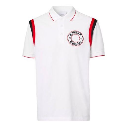 Поло тениска Burberry Short Sleeve Logo Polo Бяло | 80370491