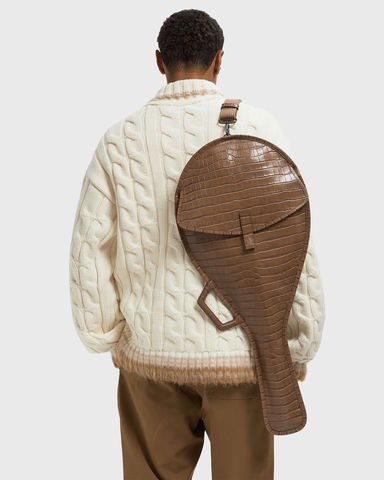 Crocodile Embossed Racket Bag, 2