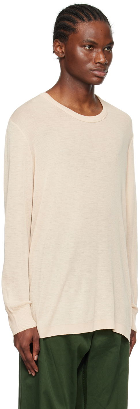 Тениска LEMAIRE Dropped Shoulder Long Sleeve T-Shirt Бежово | TO1113 LJ1005, 1