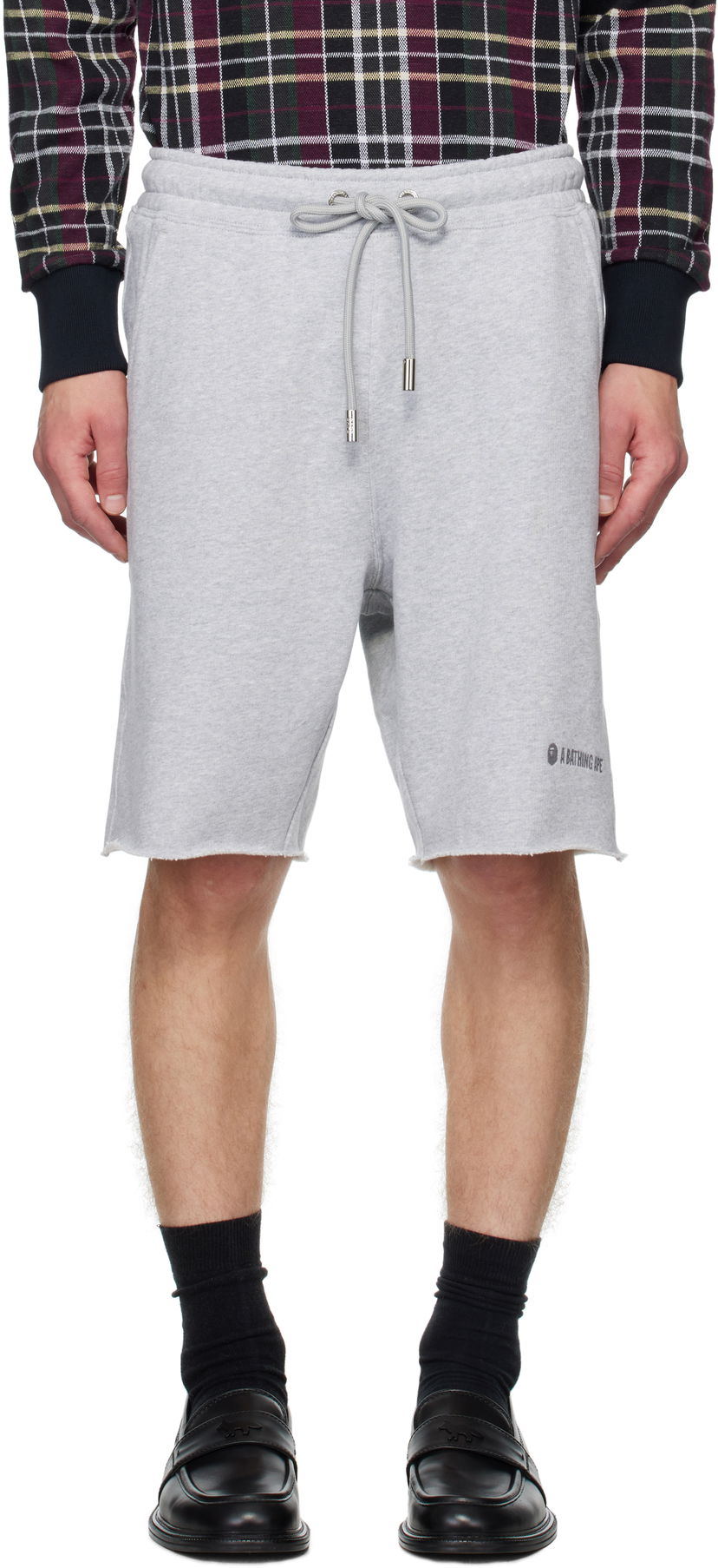 Къси панталони BAPE Raw Edge Sweat Shorts Сиво | 001SPK801302M