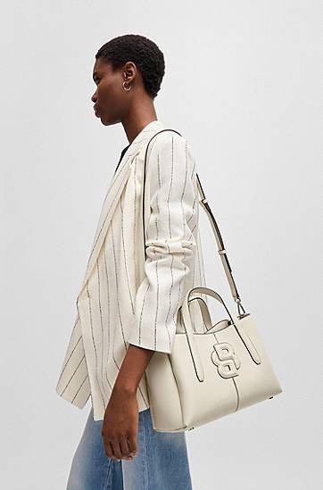 Дамска чанта BOSS Double B Monogram Tote Bag Бяло | 50541465, 1