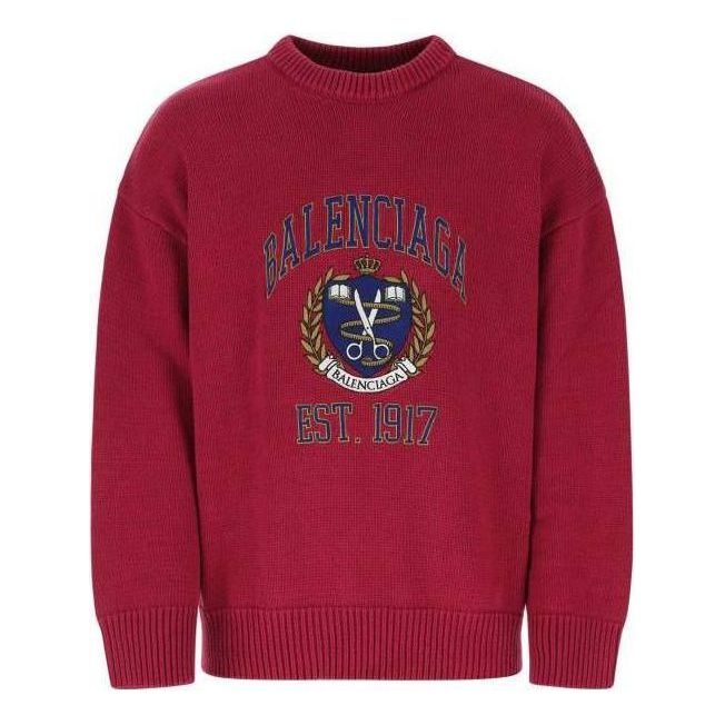 Пуловер Balenciaga Balenciaga Est. 1917 College Logo Crewneck Sweater Червено | 675267T32176164
