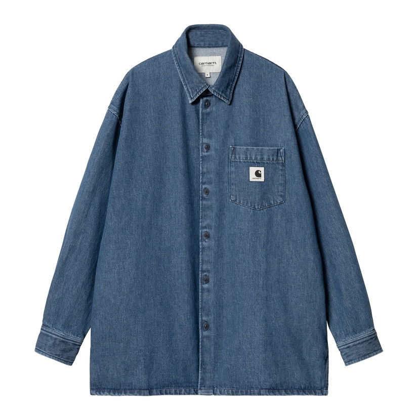 Риза Carhartt WIP Stone Washed Denim Shirt Jacket Синьо | I033775_6