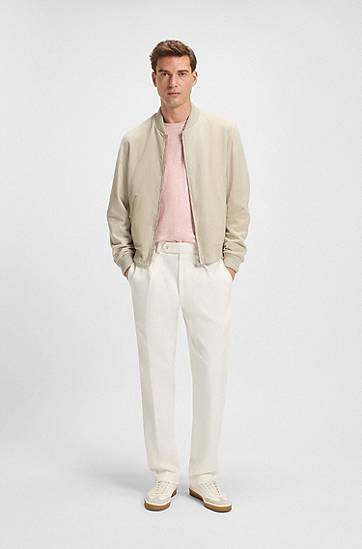 Панталони BOSS BECKHAM x BOSS Stretch Cotton Trousers Бяло | 50549203, 1