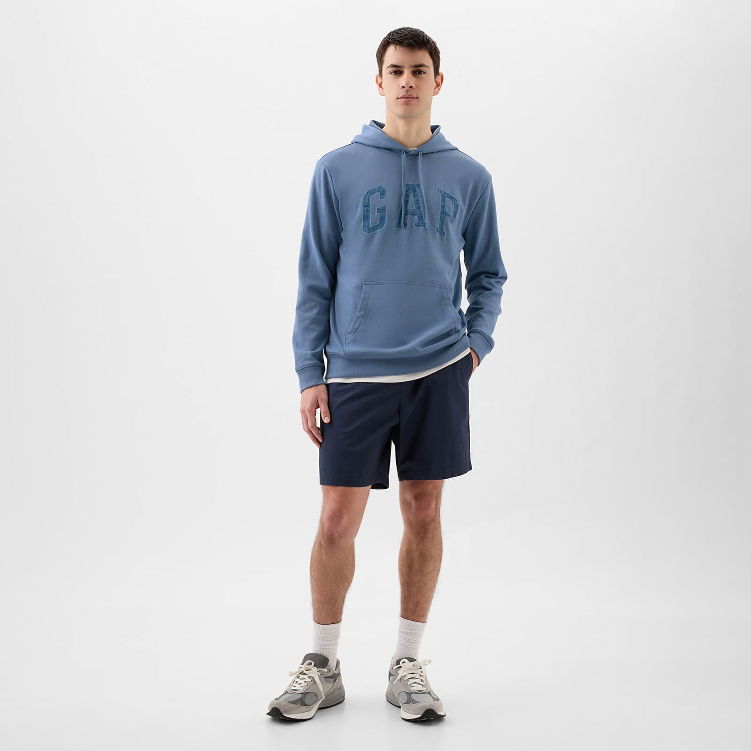Суитчър GAP French Terry Pullover Logo Hoodie Soft Cornflower Синьо | 868458-01, 1
