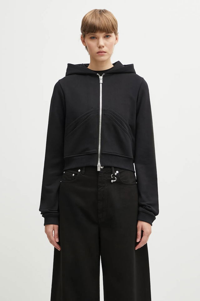 Heliot Emil Smooth Cropped Cotton Full-Zip Hoodie