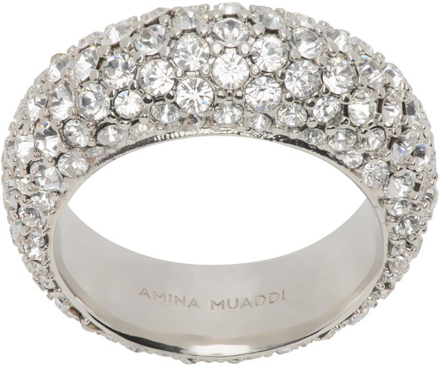 Amina Muaddi Cameron Crystal Ring