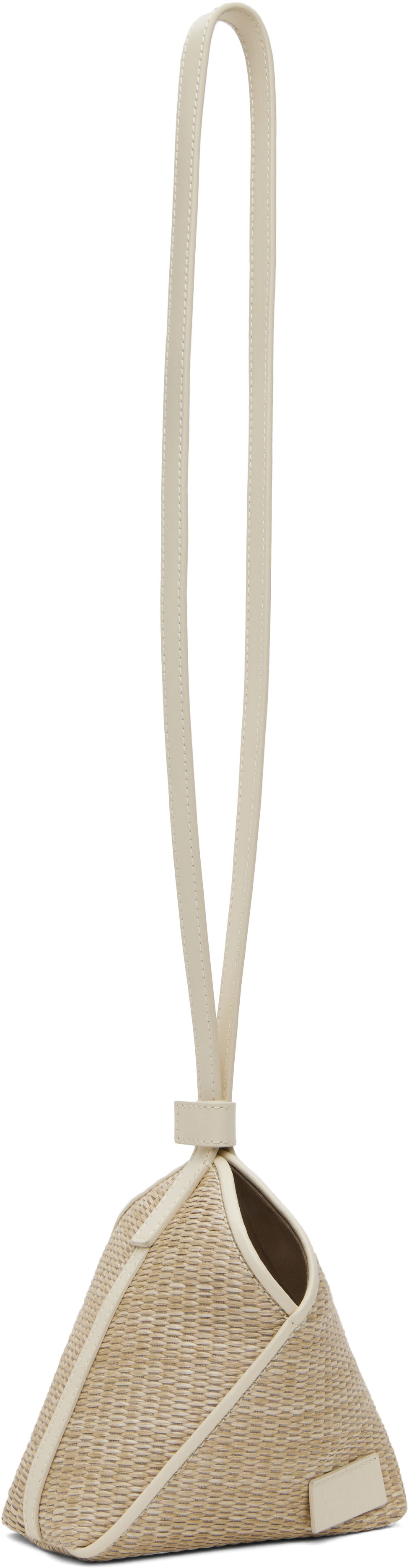 Дамска чанта Maison Margiela MM6 Maison Margiela Small Raffia Triangle Shoulder Bag Бежово | SB5ZI0013 P7256, 1
