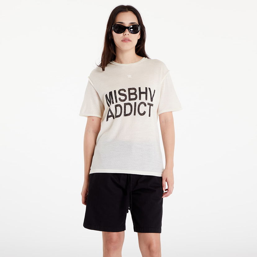 Тениска MISBHV Addict T-Shirt UNISEX Off White Бяло | 241M141