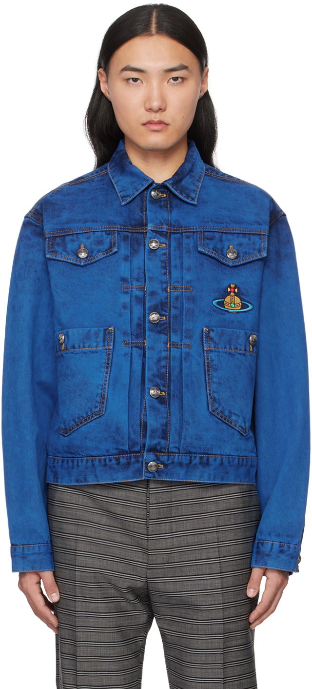 Яке Vivienne Westwood Marlene Denim Jacket Синьо | 2801000A-W00HY-