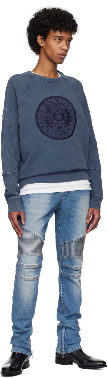 Дънки Balmain Balmain Slim-Fit Biker Jeans Синьо | EH1MG115DF44, 3