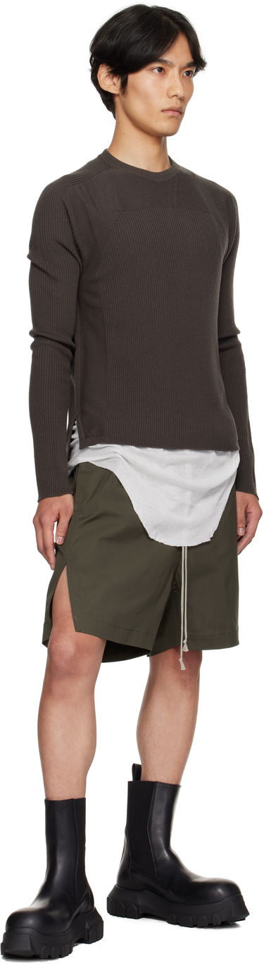 Пуловер Rick Owens Rick Owens Concordians Ribbed Geo Sweater Кафяво | RU02E1639 RIBM, 3