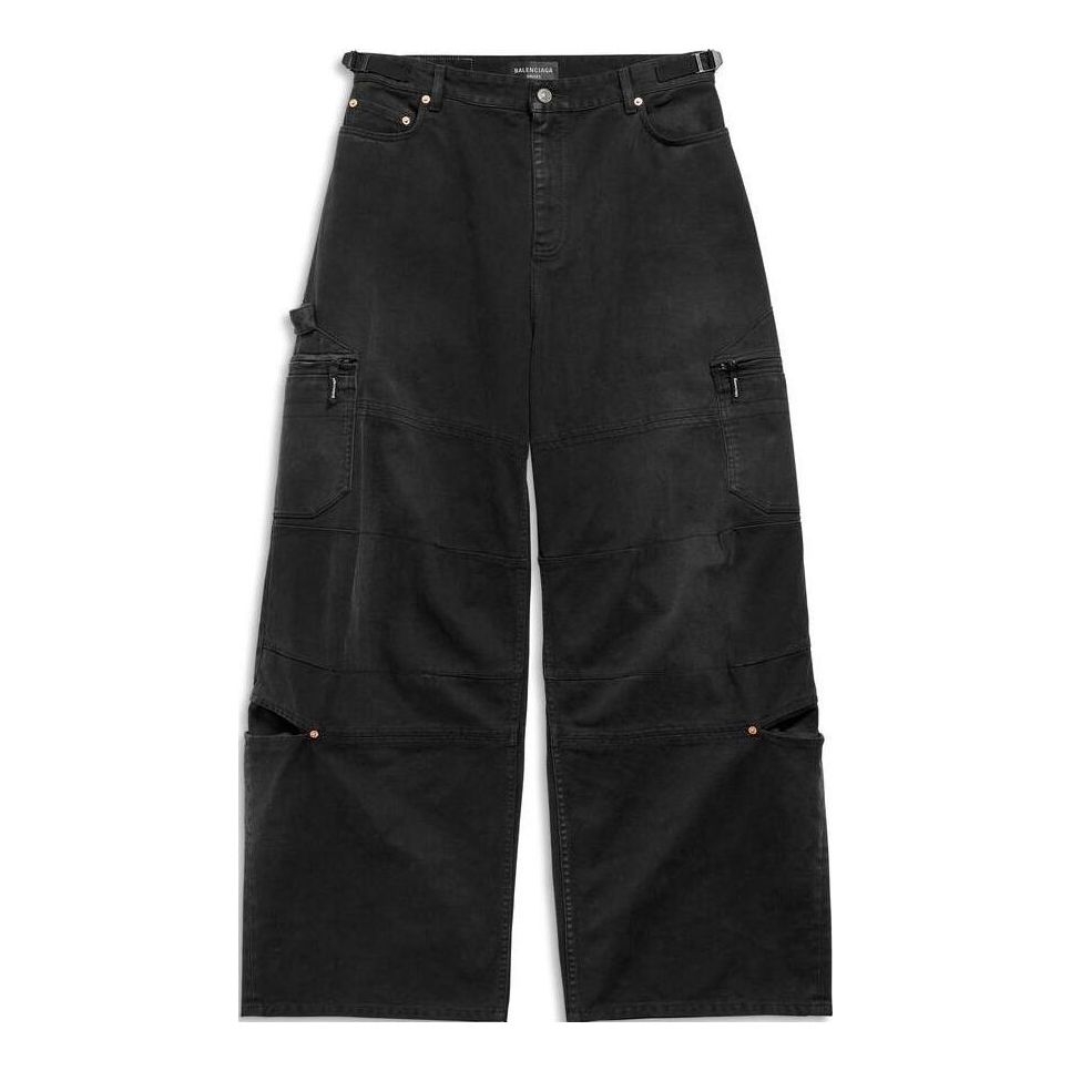 Карго панталони Balenciaga Balenciaga  Wide-Leg Cargo Pants Черно | 767971TNW111672, 0
