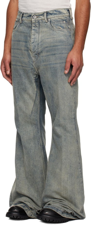 Дънки Rick Owens Flared Wide-Leg Distressed Jeans Concordians Bolan Синьо | RR02E1335 DWG, 3