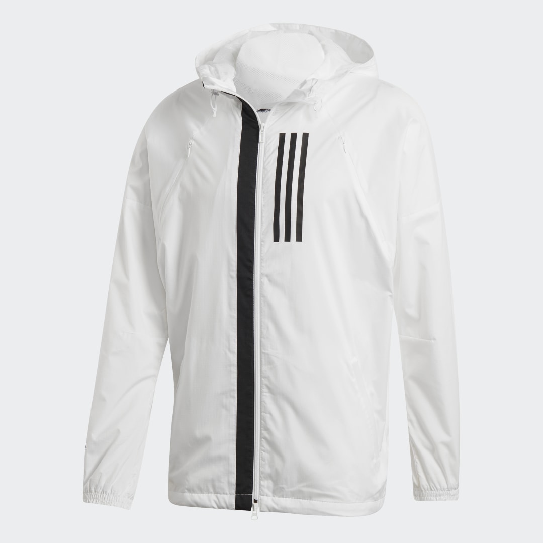 Ветровка adidas Performance White Hooded Windbreaker Бяло | EK4627, 0