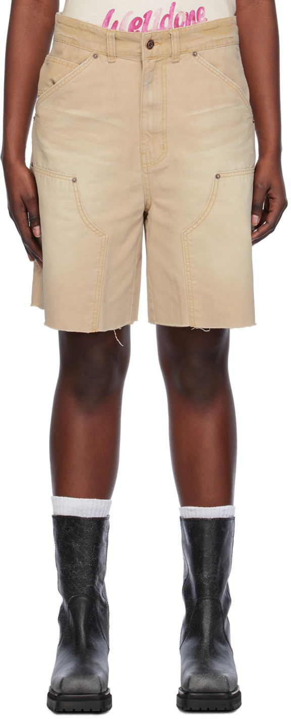 Къси панталони We11done We11done Raw Edge Shorts Бежово | WD-DP0-24-379-M-BG, 0