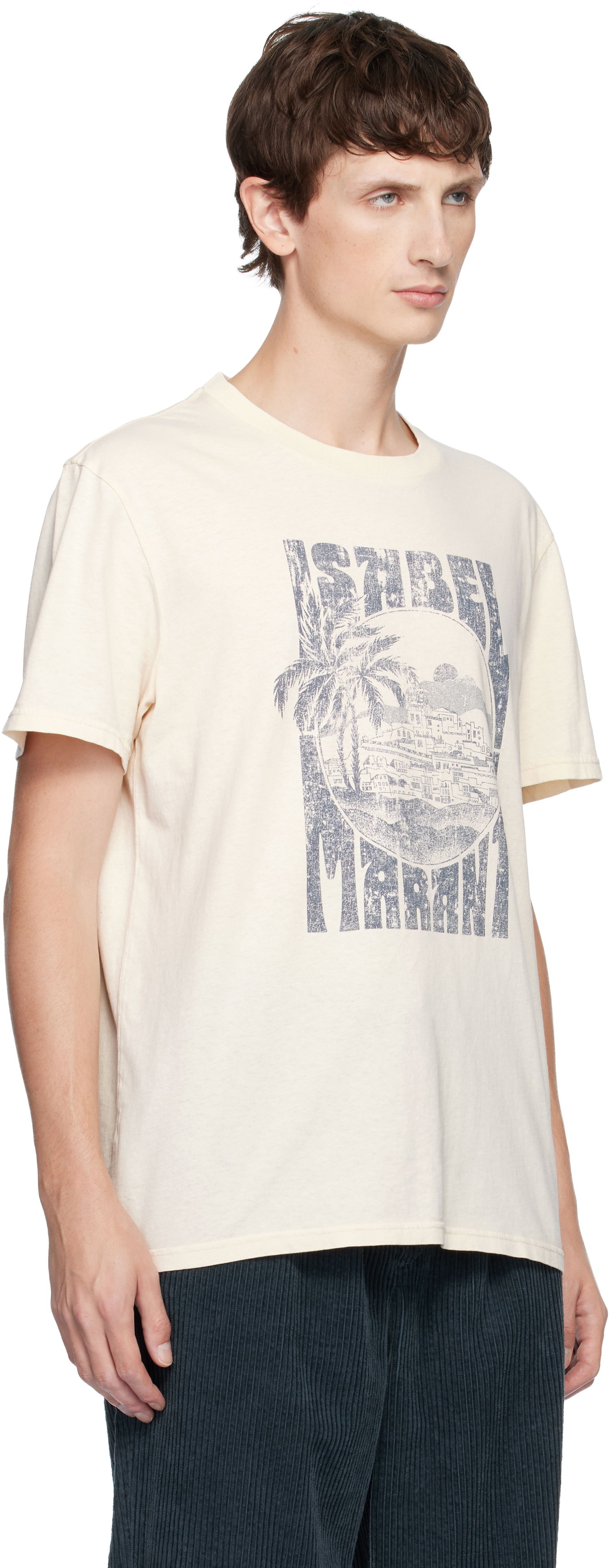 Тениска ISABEL MARANT Isabel Marant Honore Graphic Print T-Shirt Бежово | 25ATS0052HB-C3N09H, 1