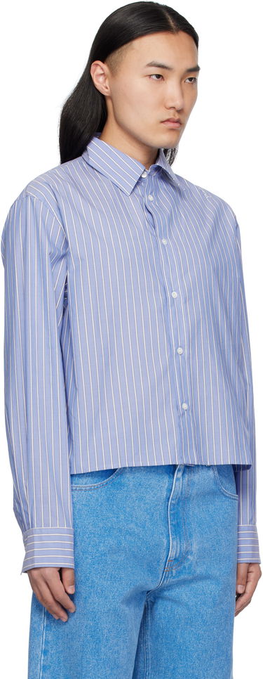 Риза Marni Marni Poplin Stripe Cropped Shirt Синьо | CUMU0337S0 UTC455, 1