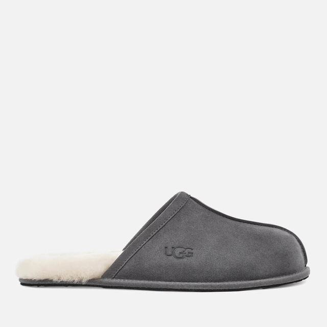 Men's Scuff Suede/Sheepskin Slippers - Dark Grey