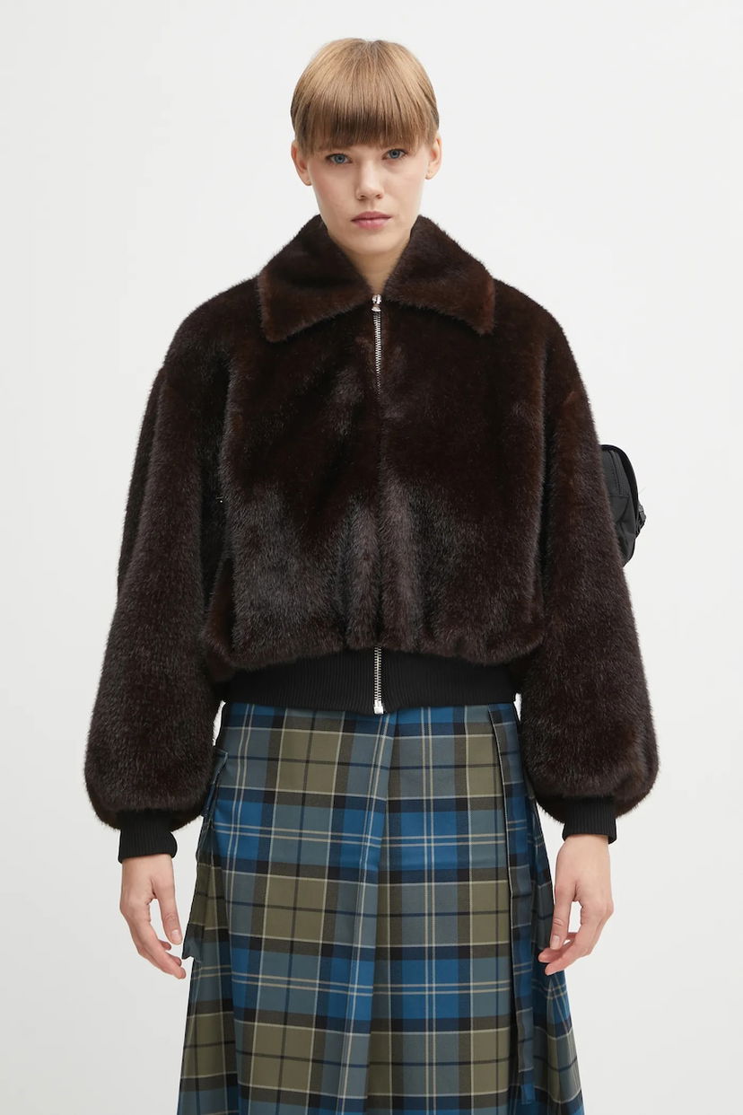 Яке бомбър Coperni Faux Fur Bomber Jacket Кафяво | COPBL33F9015