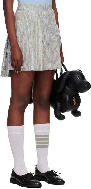 Пола Thom Browne Thom Browne Classic Pleated 4-Bar Miniskirt Сиво | FGC724T-F0512, 1