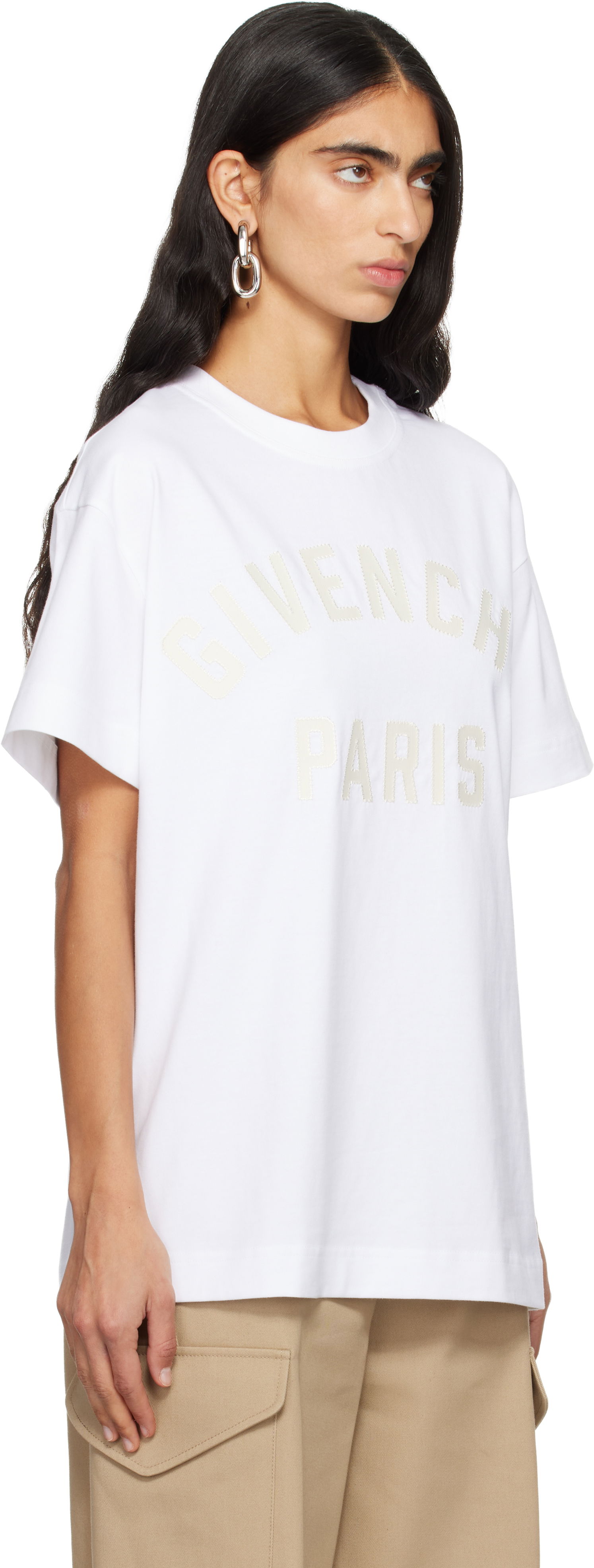 Тениска Givenchy 'Givenchy Paris' Boxy Fit T-shirt Бяло | BW70FM3YRS100, 1