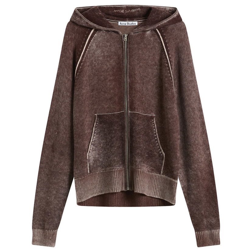 Суитчър Acne Studios Kupiter Knitted Hoodie Кафяво | B60386-BPW