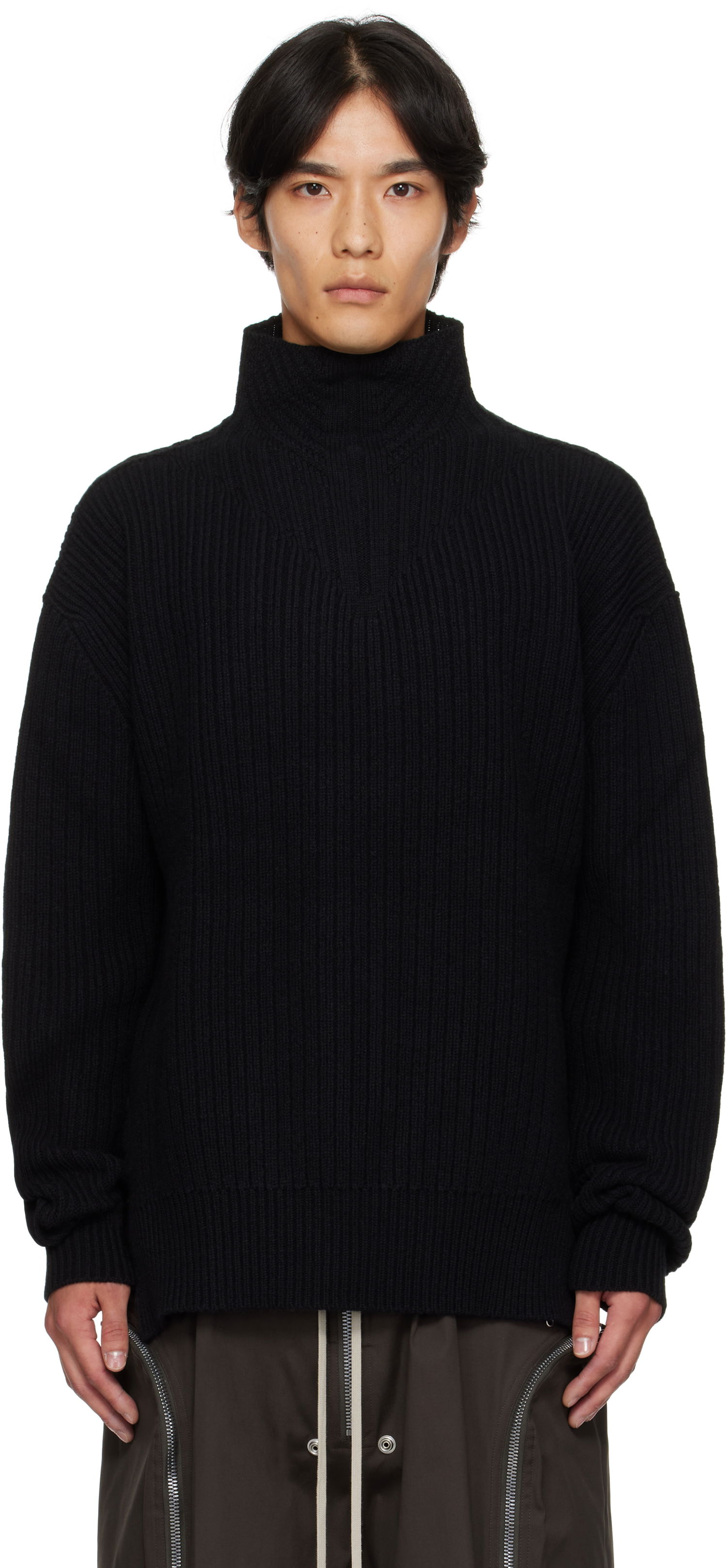 Пуловер Rick Owens Rick Owens Concordians Turtleneck Sweater Черно | RU02E1645 KWV, 0