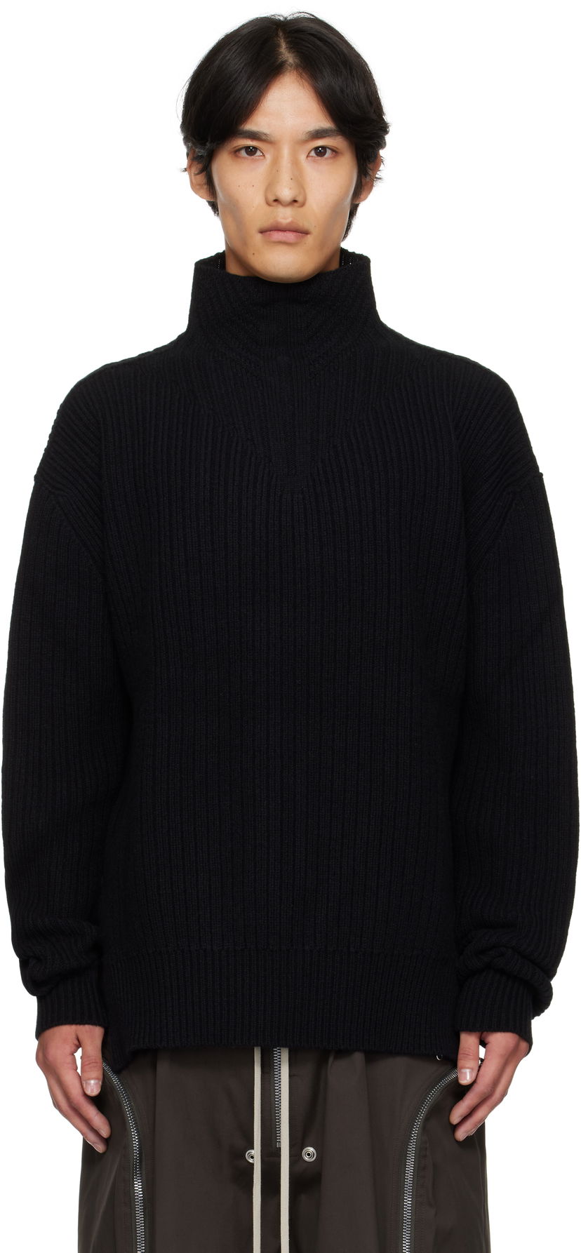 Пуловер Rick Owens Rick Owens Concordians Turtleneck Sweater Черно | RU02E1645 KWV