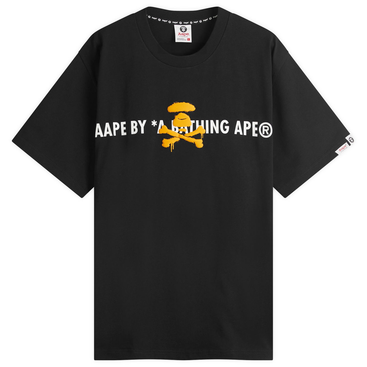 Тениска AAPE by A Bathing Ape AAPE Graffiti Neon Puff T-Shirt, Size Large Черно | AAPTEM1644XX-BLK, 0