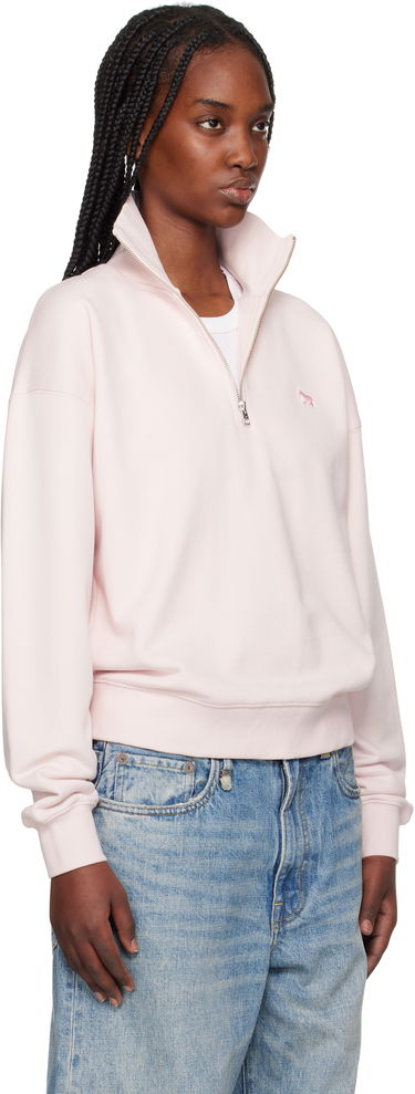 Суитчър MAISON KITSUNÉ Half-Zip Sweatshirt Бяло | MW00304KM0325, 4