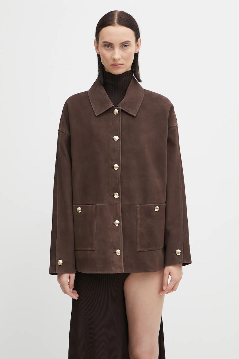 Яке Anine Bing Anine Bing Luca Oversize Suede Transitional Jacket Кафяво | A.01.11854