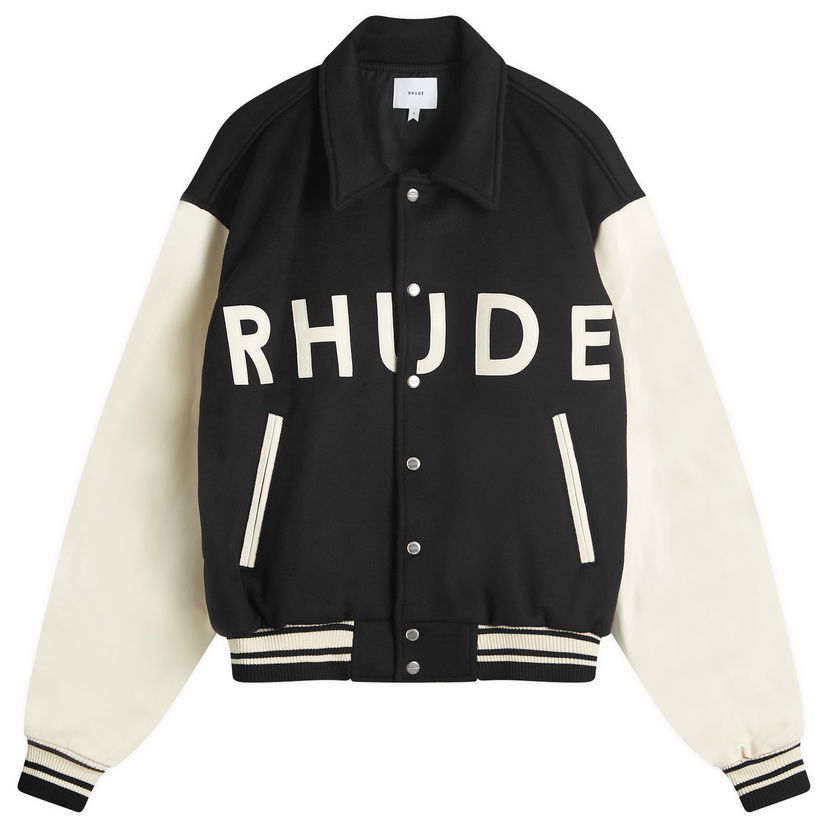 Яке бомбър Rhude Varsity Jacket Черно | RHFW24JA020162273