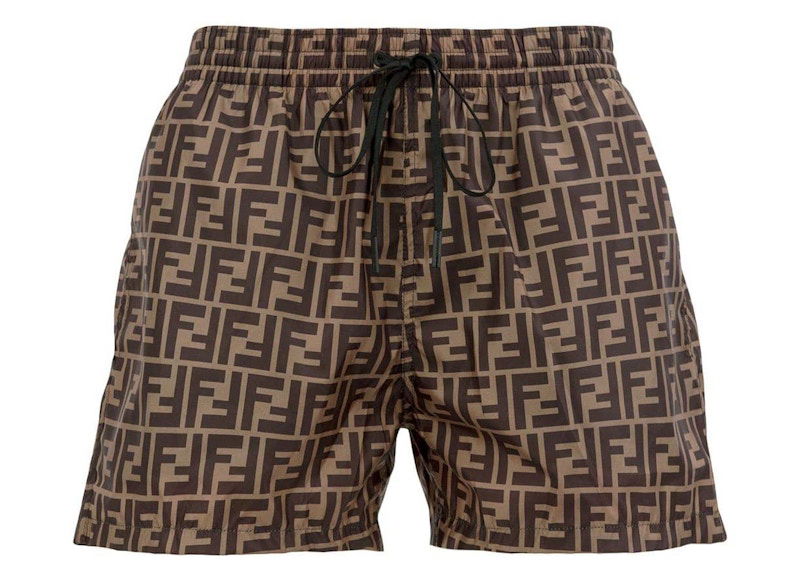 Бански FENDI FF Motif Swim Shorts Кафяво | FXB077A79F, 0