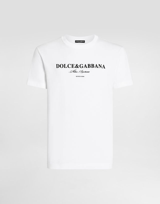 Dolce & Gabbana Cotton T-Shirt with Italian Sportswear Print