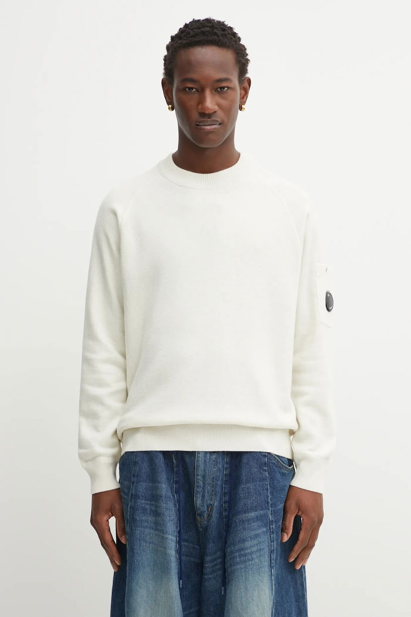 Пуловер C.P. Company C.P. Company Wool Blend Sweater Бяло | 19CMKN198A110468A