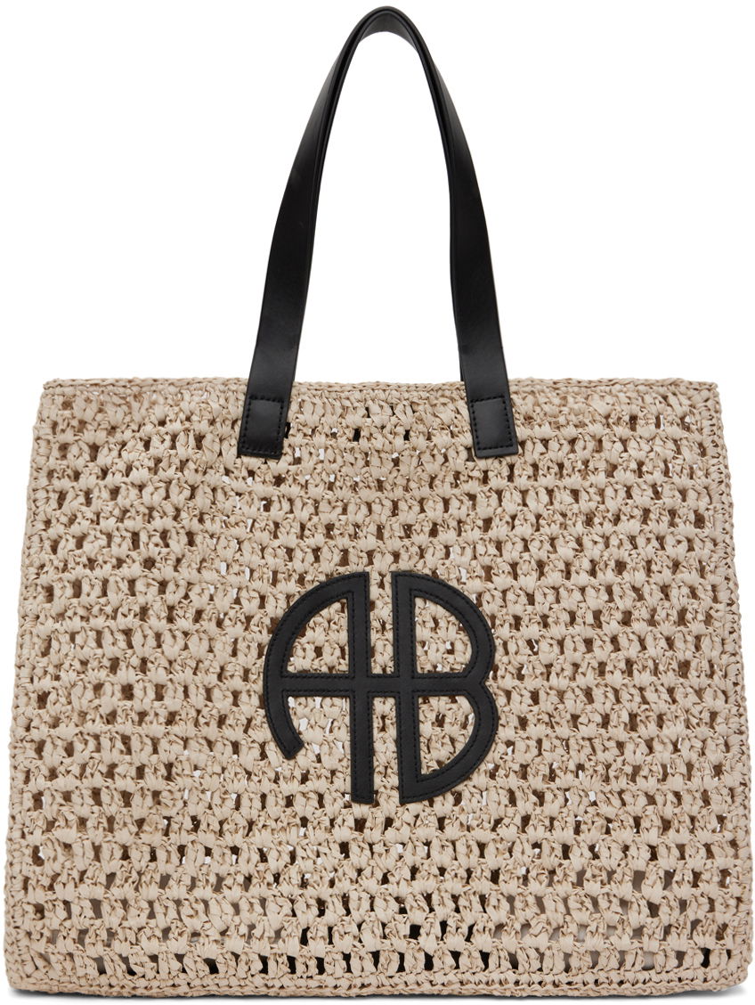 Голяма пазарска чанта Anine Bing Large Crochet Tote Bag Бежово | A-13-2158-022, 0