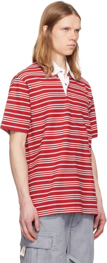 Поло тениска Mastermind WORLD MASTERMIND WORLD Short Sleeve Striped Rugby Polo Червено | MW25S14-TS014-019, 1