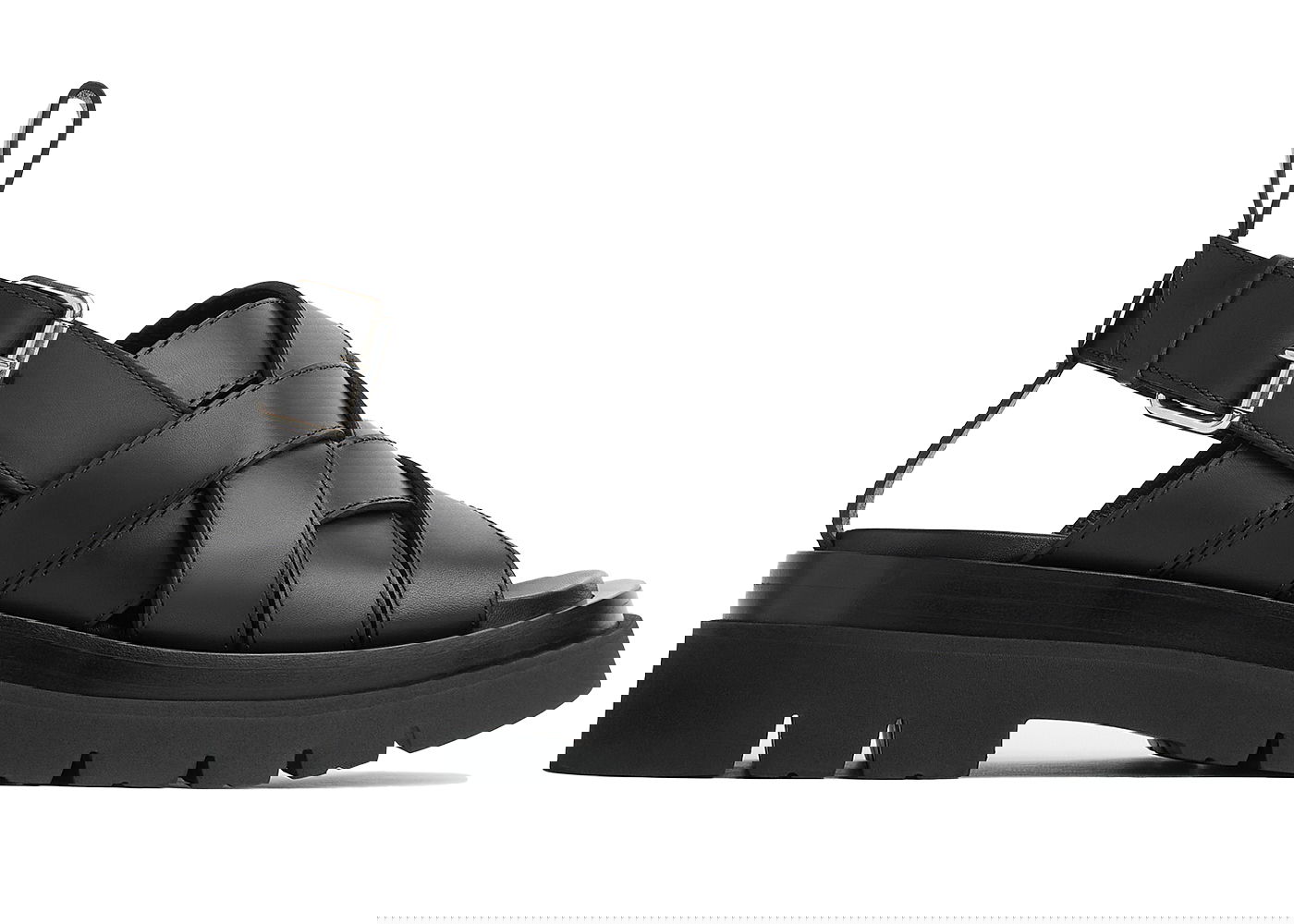 Кецове и обувки Bottega Veneta Lug Strap Sandal "Black" Черно | 755129 VBS50 1000, 0