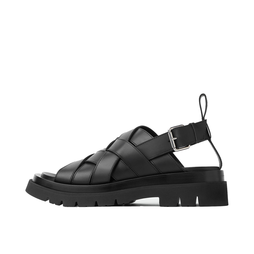 Кецове и обувки Bottega Veneta Lug Strap Sandal "Black" Черно | 755129 VBS50 1000