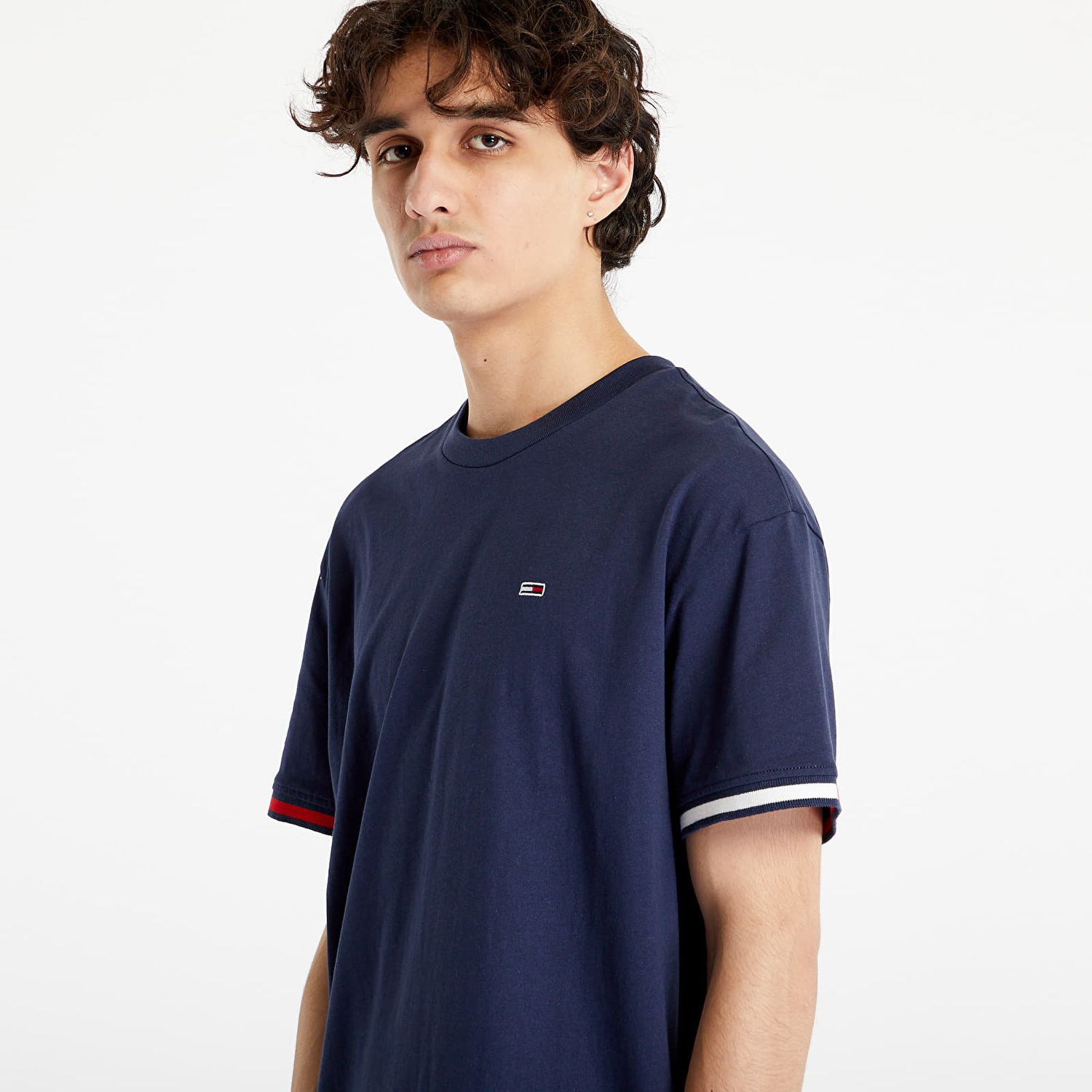 Тениска Tommy Hilfiger Relaxed Flag Cuff Te T-Shirt Тъмно синьо | DM0DM16328 C87, 0