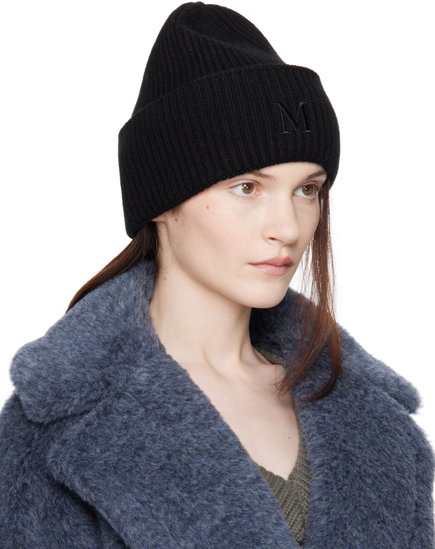 Шапка Max Mara Max Mara Embroidered Logo Beanie Черно | 2424576022600 MM02257, 1