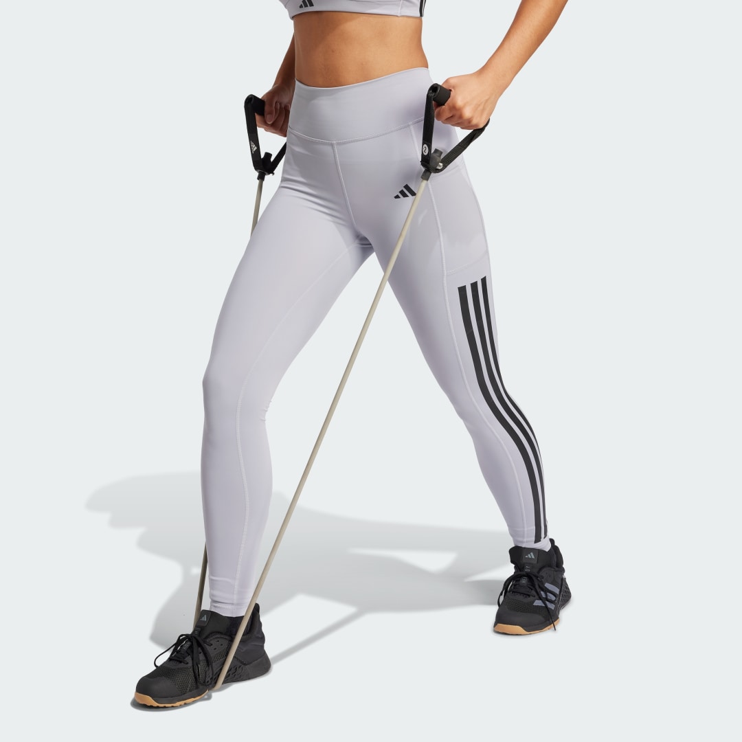 Клинове adidas Performance Optime 3-Stripes Full-Length Leggings Лилаво | JN4978, 0