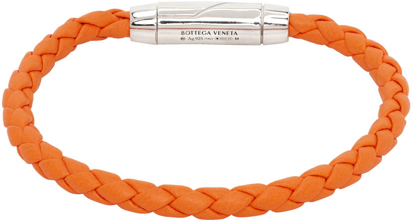 Гривна Bottega Veneta Braided Leather Bracelet Оранжево
 | 775231V507C