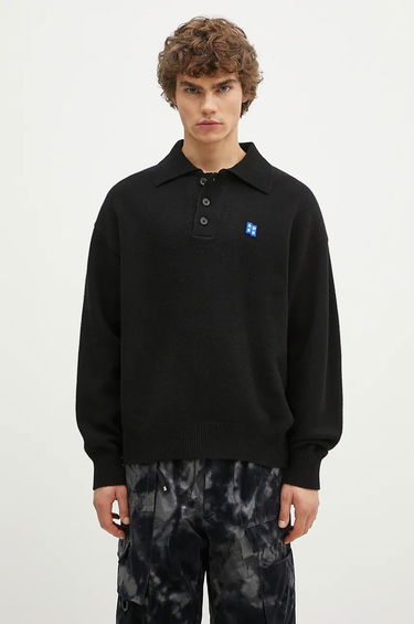 Поло тениска ADER ERROR Black Relaxed Fit Polo Sweater Черно | BM42FYKT0106BK, 0