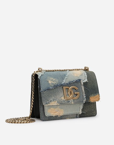 Чанта през рамо Dolce & Gabbana Patchwork Denim Crossbody Bag Синьо | BB7599A9U7580650, 2